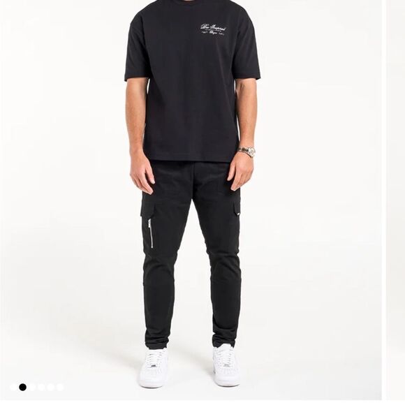 B33 INSPIRED MENS BLACK LYNDON CARGO JOGGER 30x32 - Picture 5 of 16